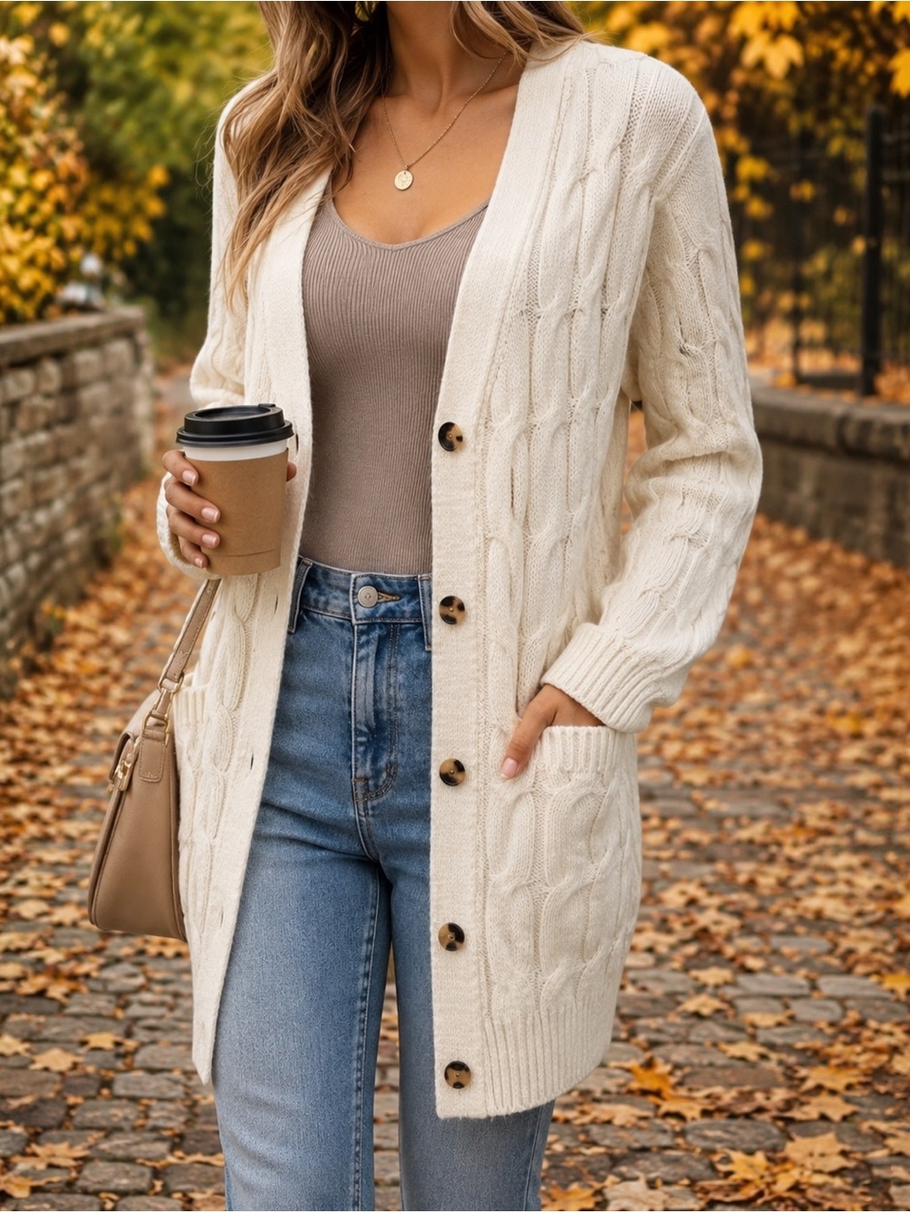 Women's Cable Knit Cardigan
